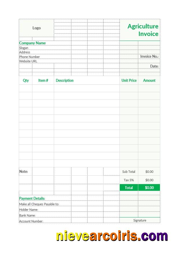 Agriculture Invoice